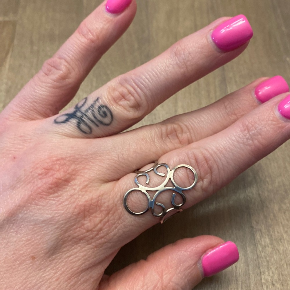 Cuff sterling silver ring